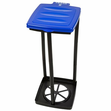 BEAUTYBLADE 13 gal Portable Trash Bag Holder with Collapsible Trashcan for Indoor-Outdoor Garbage Use, Blue BE3845447